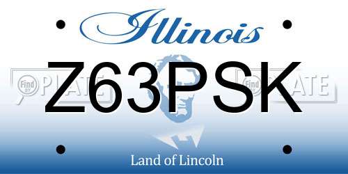 Z63PSK Illinois License Plate