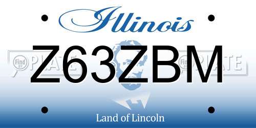 Z63ZBM Illinois License Plate