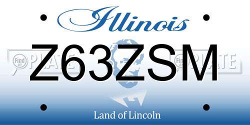 Z63ZSM Illinois License Plate