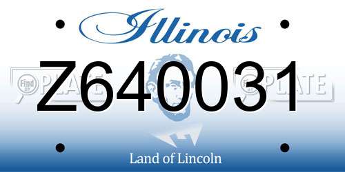 Z640031 Illinois License Plate