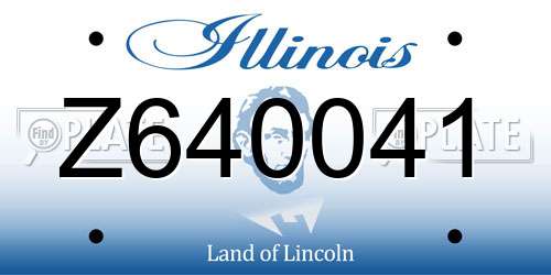 Z640041 Illinois License Plate