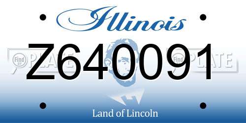 Z640091 Illinois License Plate