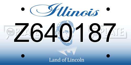 Z640187 Illinois License Plate