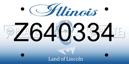 Z640334 Illinois License Plate