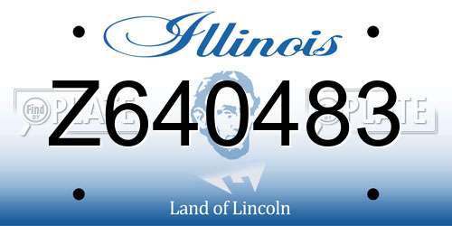 Z640483 Illinois License Plate