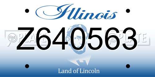Z640563 Illinois License Plate