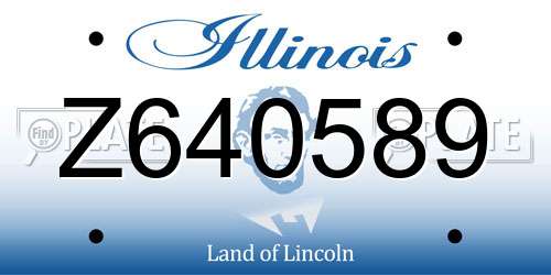 Z640589 Illinois License Plate