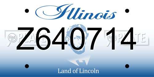 Z640714 Illinois License Plate