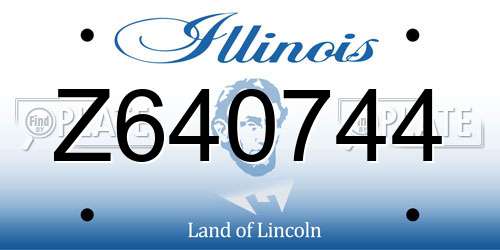 Z640744 Illinois License Plate