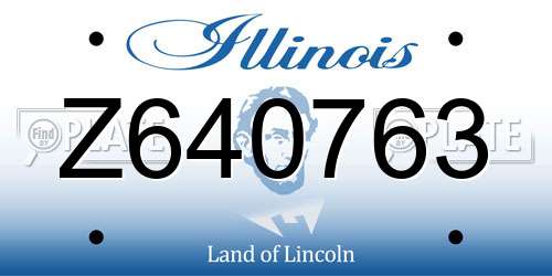 Z640763 Illinois License Plate