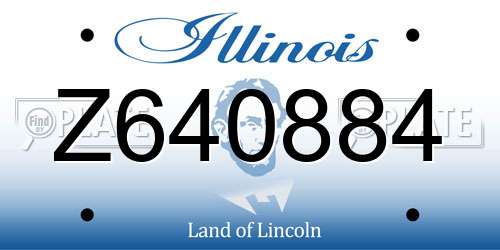 Z640884 Illinois License Plate