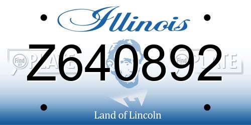 Z640892 Illinois License Plate