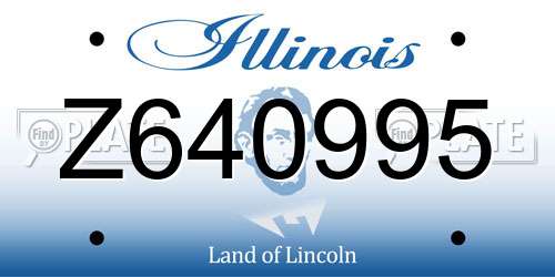 Z640995 Illinois License Plate