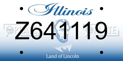 Z641119 Illinois License Plate