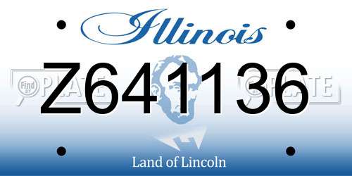 Z641136 Illinois License Plate