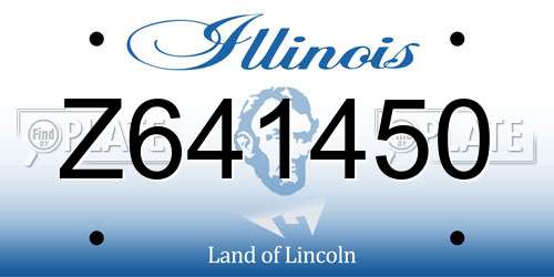 Z641450 Illinois License Plate