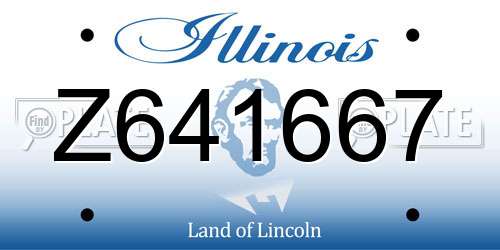 Z641667 Illinois License Plate