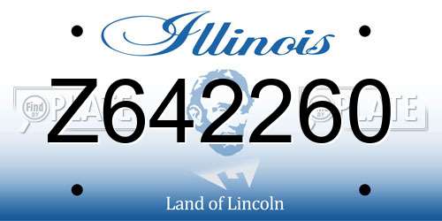 Z642260 Illinois License Plate