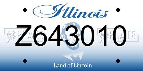 Z643010 Illinois License Plate