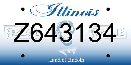 Z643134 Illinois License Plate