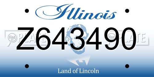 Z643490 Illinois License Plate