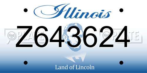 Z643624 Illinois License Plate
