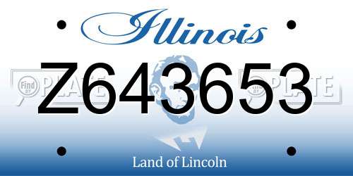 Z643653 Illinois License Plate