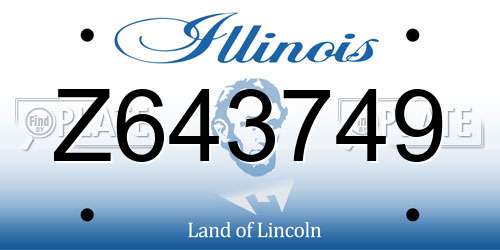 Z643749 Illinois License Plate