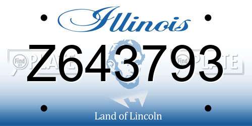 Z643793 Illinois License Plate