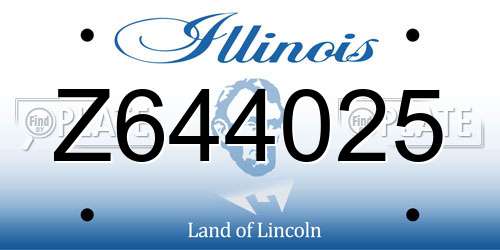 Z644025 Illinois License Plate