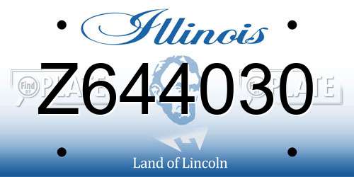 Z644030 Illinois License Plate
