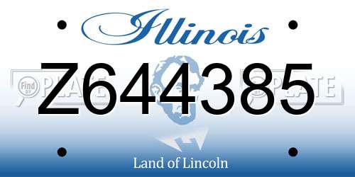 Z644385 Illinois License Plate
