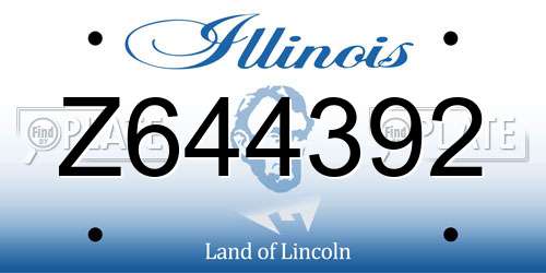 Z644392 Illinois License Plate