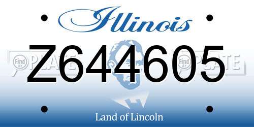 Z644605 Illinois License Plate