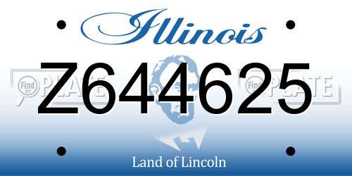 Z644625 Illinois License Plate