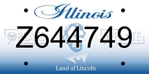 Z644749 Illinois License Plate