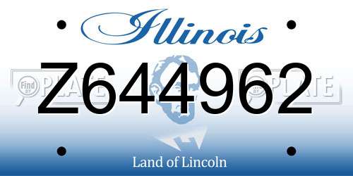 Z644962 Illinois License Plate