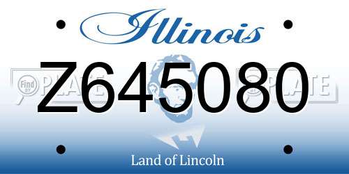 Z645080 Illinois License Plate
