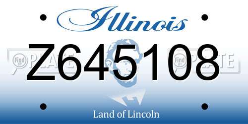 Z645108 Illinois License Plate