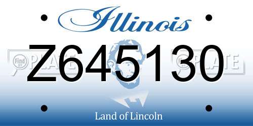 Z645130 Illinois License Plate