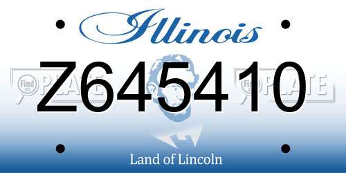Z645410 Illinois License Plate