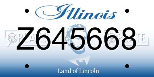 Z645668 Illinois License Plate