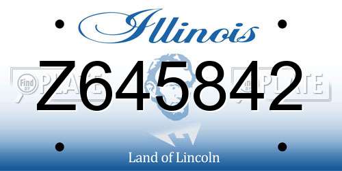 Z645842 Illinois License Plate