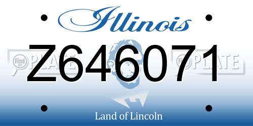 Z646071 Illinois License Plate