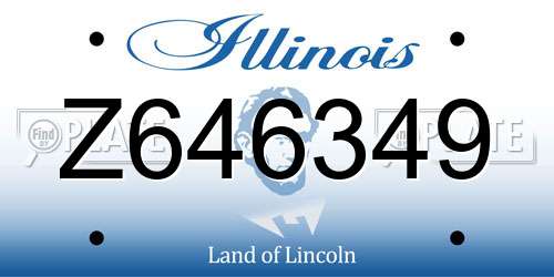 Z646349 Illinois License Plate