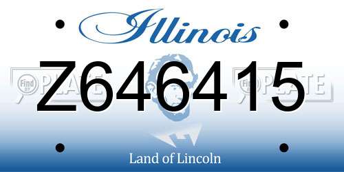 Z646415 Illinois License Plate