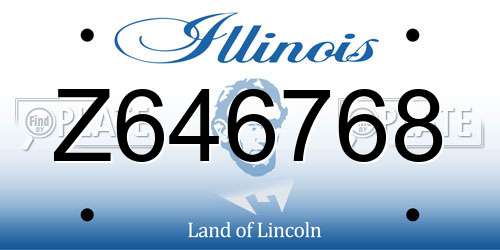 Z646768 Illinois License Plate