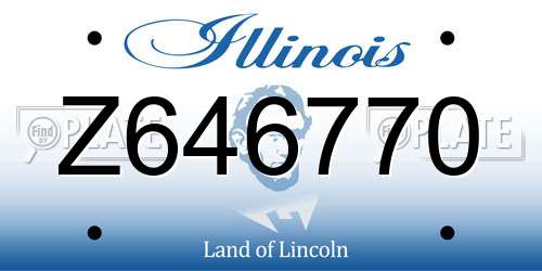 Z646770 Illinois License Plate