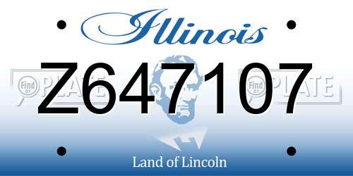 Z647107 Illinois License Plate