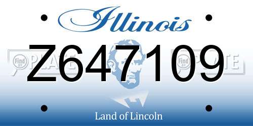 Z647109 Illinois License Plate